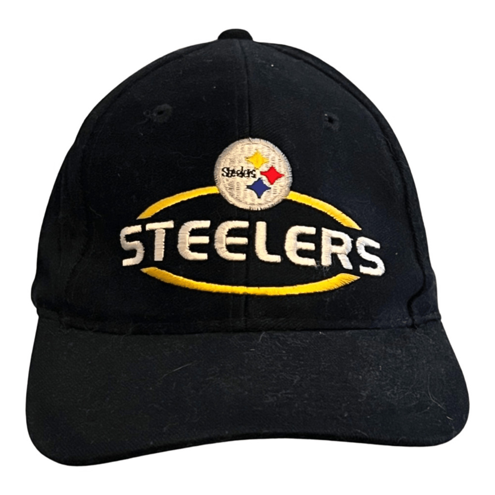 Vintage NFL Pittsburgh Steelers Black Embroidered Strapback